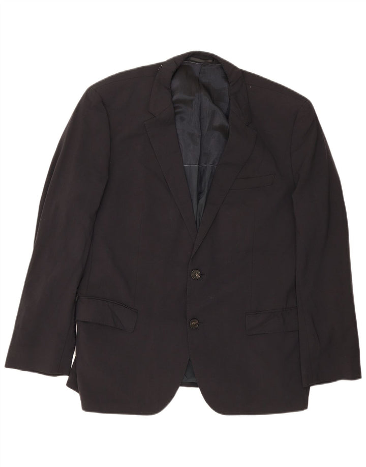 Giacca blazer da uomo a 2 bottoni Hugo Boss EU 54 2XL Lana vergine blu navy
