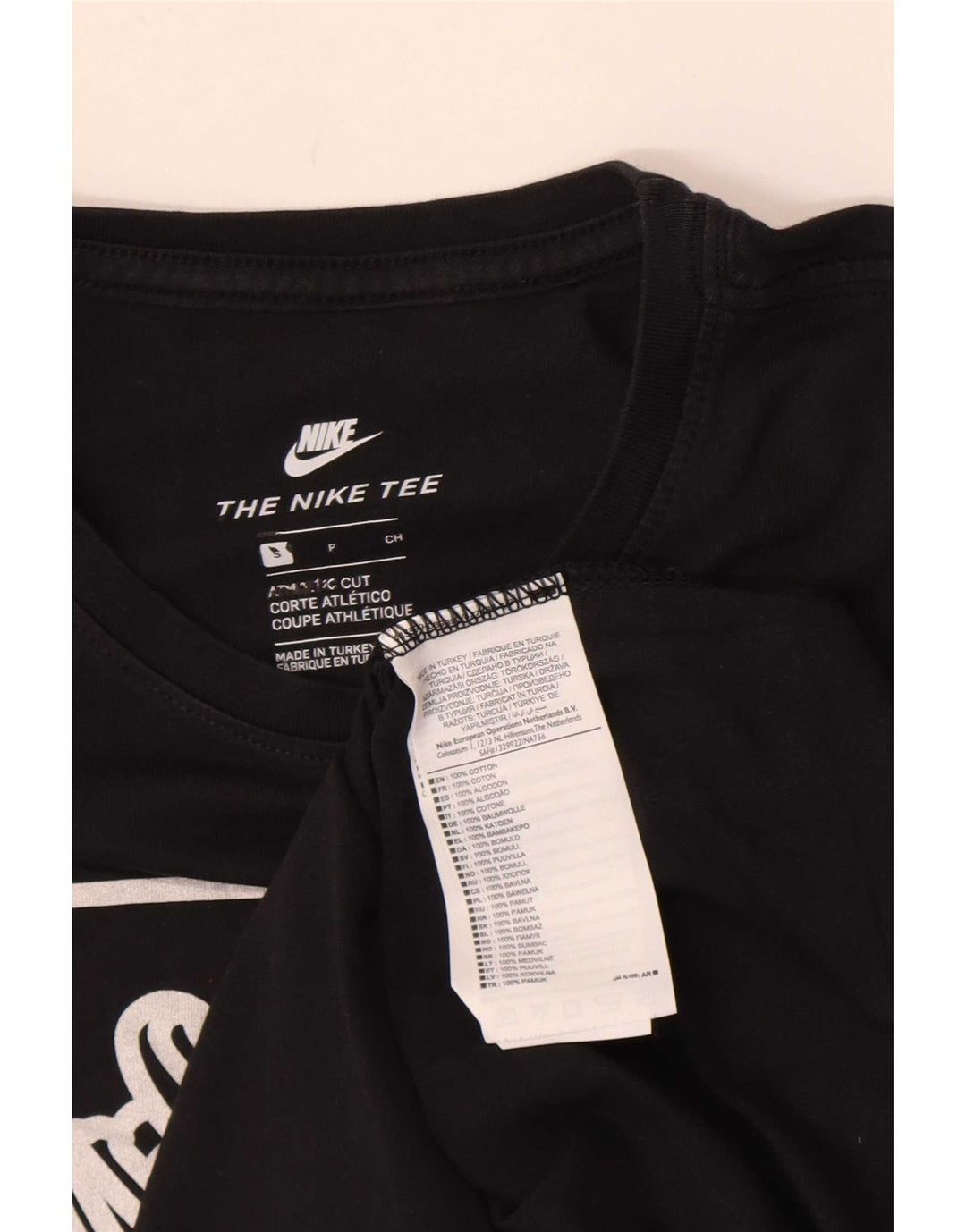 T-shirt grafica Nike da uomo con taglio atletico, piccola, in cotone nero