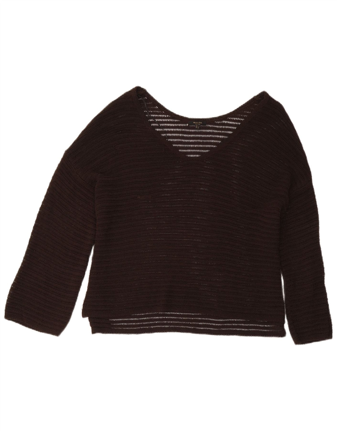 Massimo Dutti Camicetta oversize a maniche lunghe da donna Top UK 10 Small Marrone