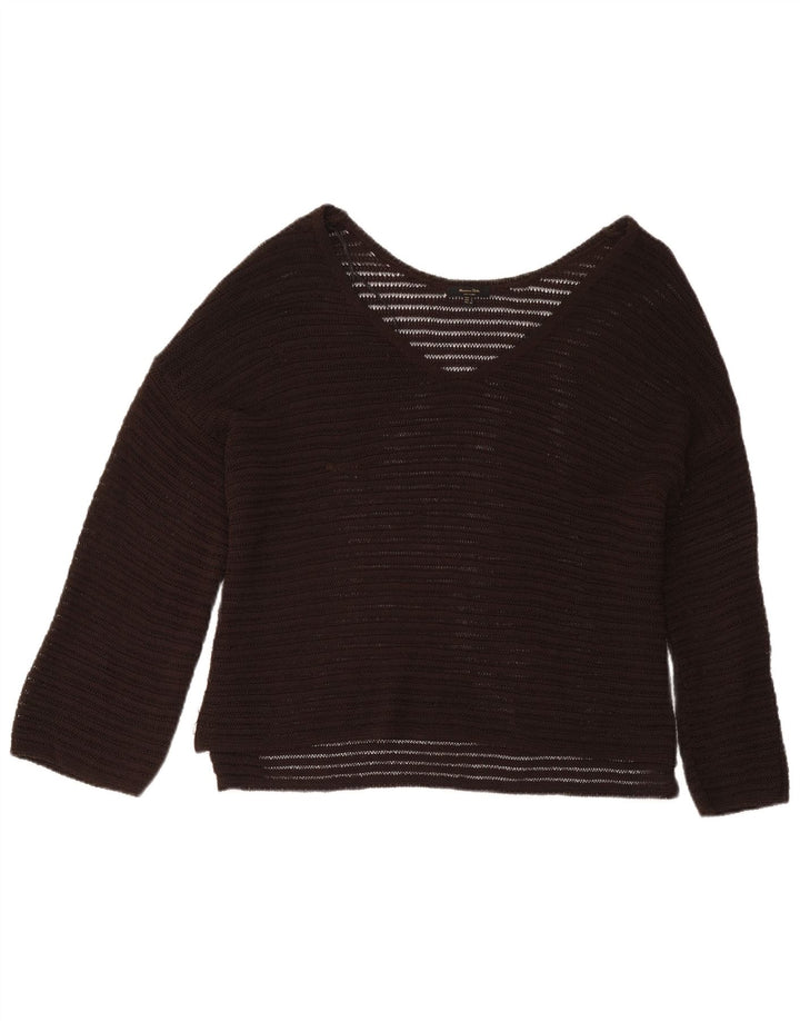 Massimo Dutti Camicetta oversize a maniche lunghe da donna Top UK 10 Small Marrone