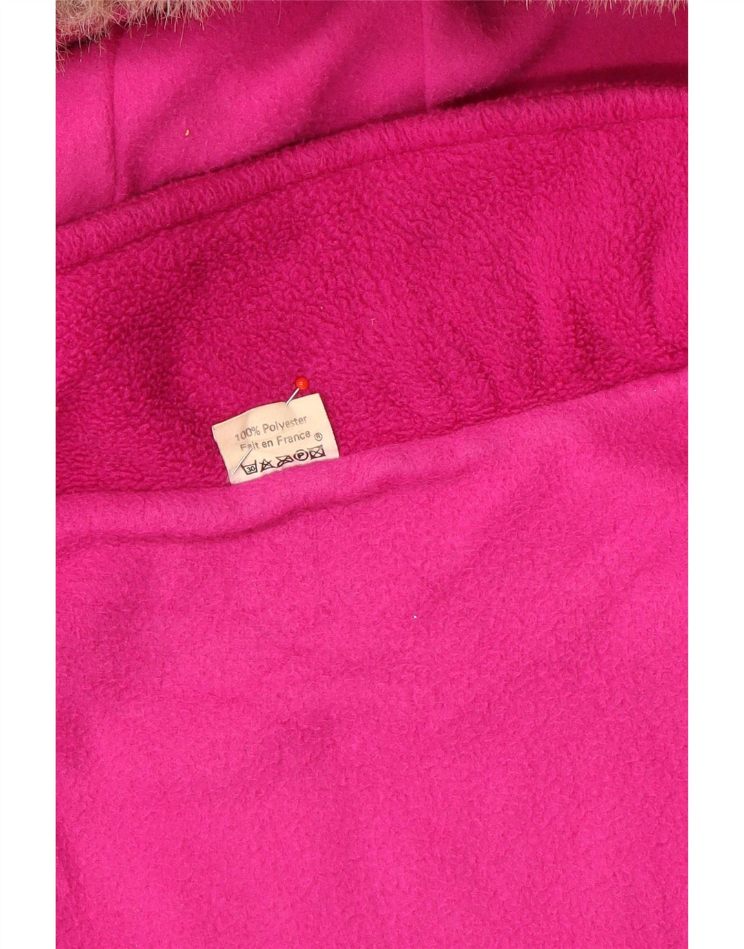 Giacca a vento oversize con cappuccio da donna vintage UK 14 rosa medio