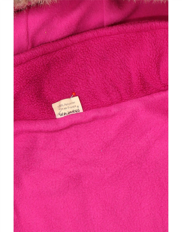 Giacca a vento oversize con cappuccio da donna vintage UK 14 rosa medio
