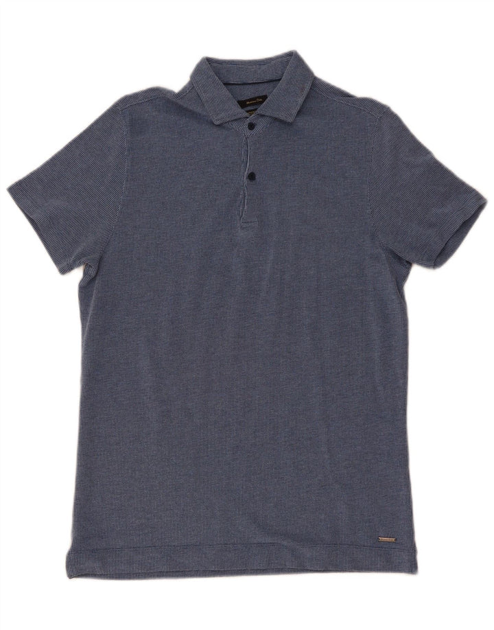 Polo da uomo Massimo Dutti grande in cotone blu navy