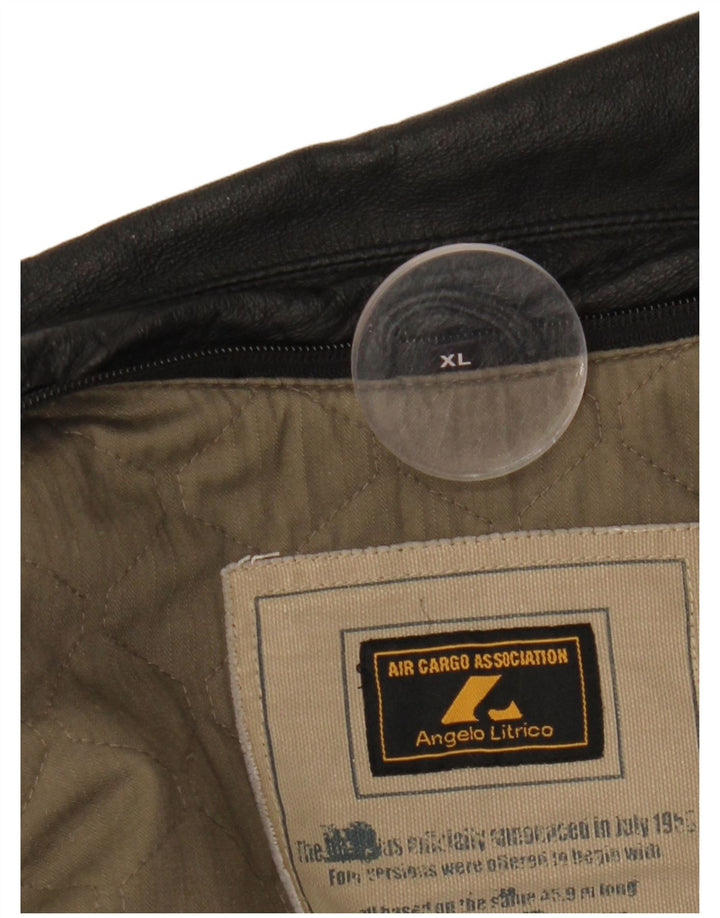 ANGELO LITRICO Giacca in pelle da uomo UK 42 XL Pelle nera