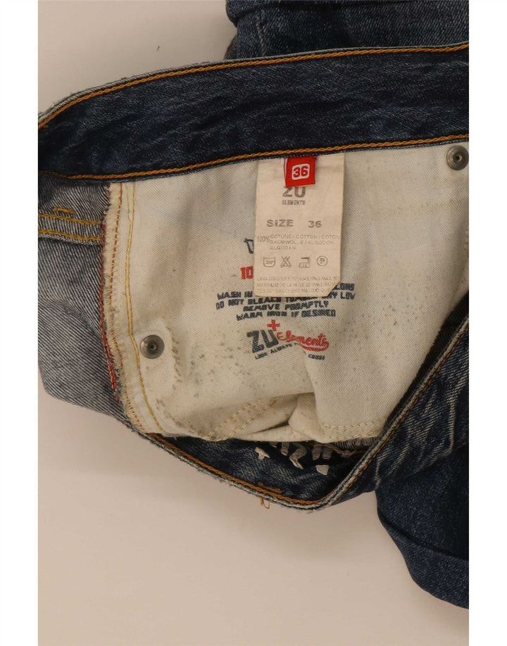 Pantaloncini di jeans da uomo Zu Elements grandi W36 in cotone blu