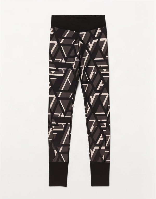 Leggings Adidas Climalite da donna UK 8/10 Piccolo nero geometrico