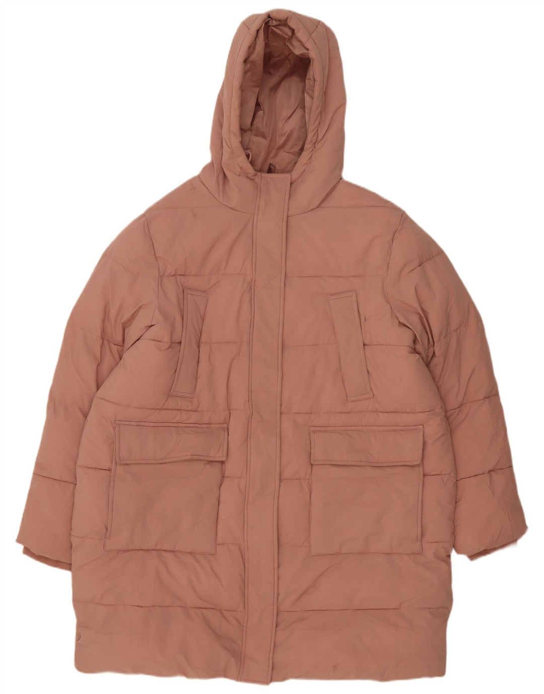 Cappotto imbottito oversize con cappuccio da donna Marks & Spencer UK 18 XL poliestere rosa