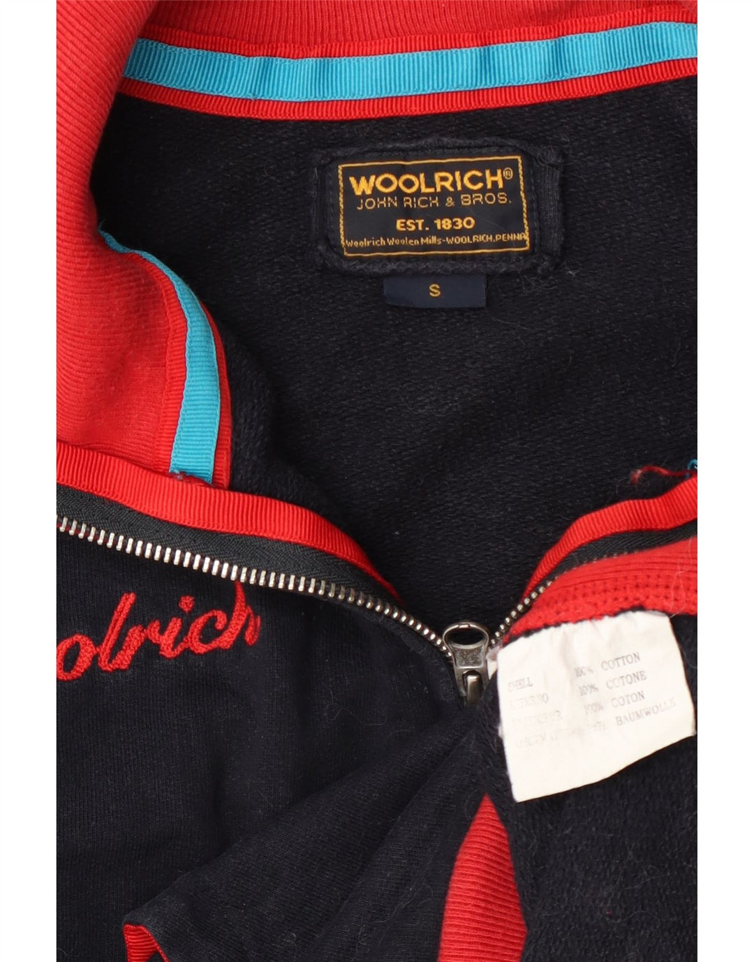 Giacca da ginnastica grafica da uomo Woolrich Small Colorblock blu navy