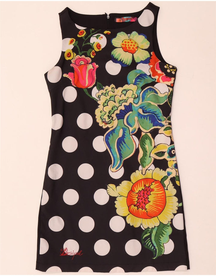 Abito tubino senza maniche da donna Desigual EU 38 medio blu navy a pois