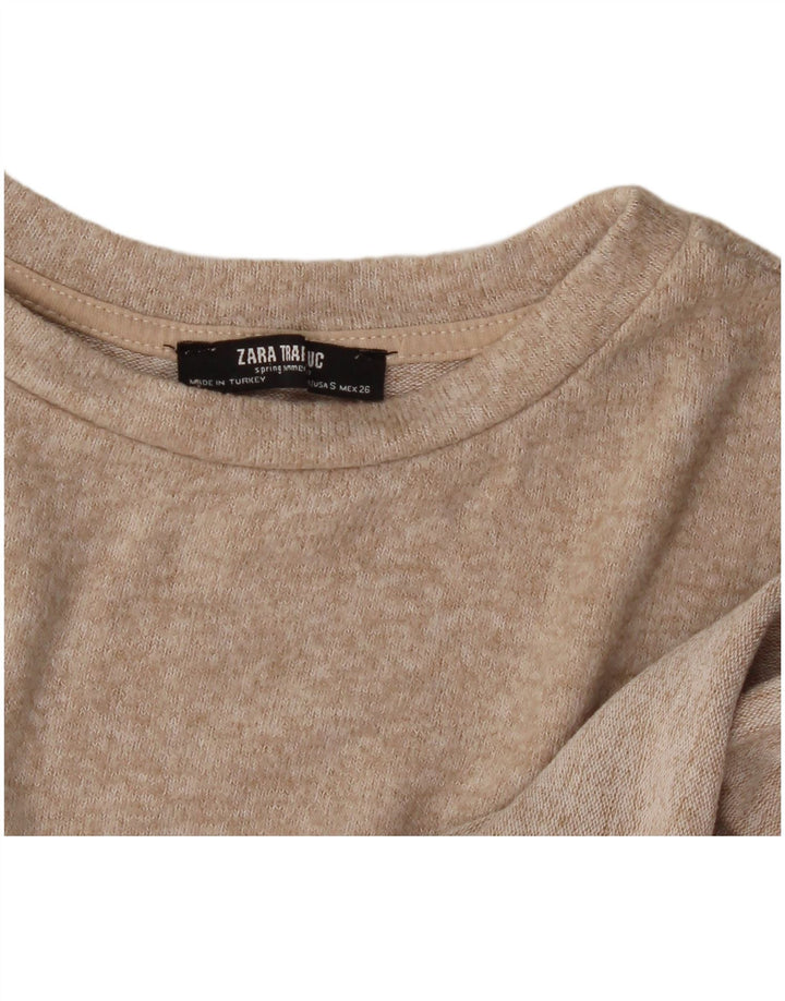 T-shirt oversize da donna Zara UK 10 piccola beige