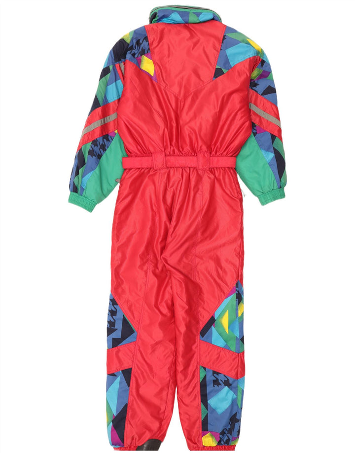 Tuta da sci con cappuccio da donna Fila IT 46 Large rossa geometrica in poliammide