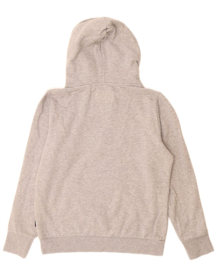Maglione con cappuccio grafico da donna SUPERDRY UK 14 Grande cotone chiazzato grigio