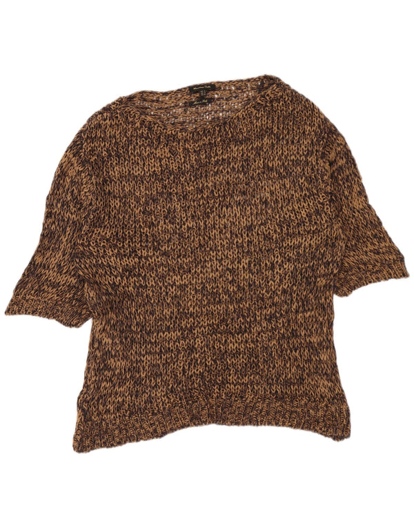 MASSIMO DUTTI Maglione da donna con scollo a barca UK 10 Piccolo marrone screziato