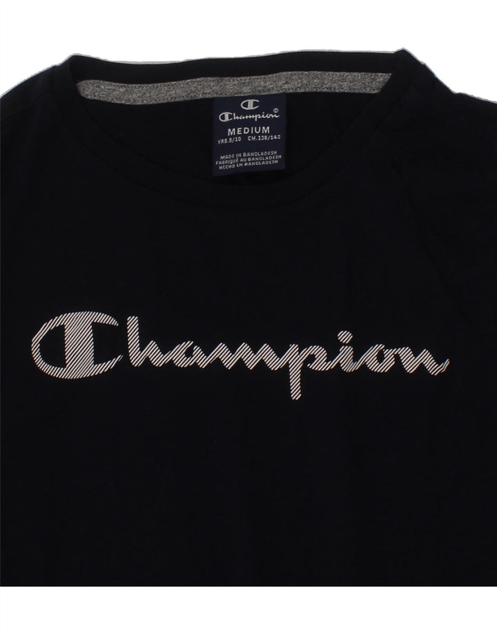 CHAMPION Boys Graphic Vest Top 9-10 Years Medium  Navy Blue Colourblock Vintage Champion and Second-Hand Champion from Messina Hembry 