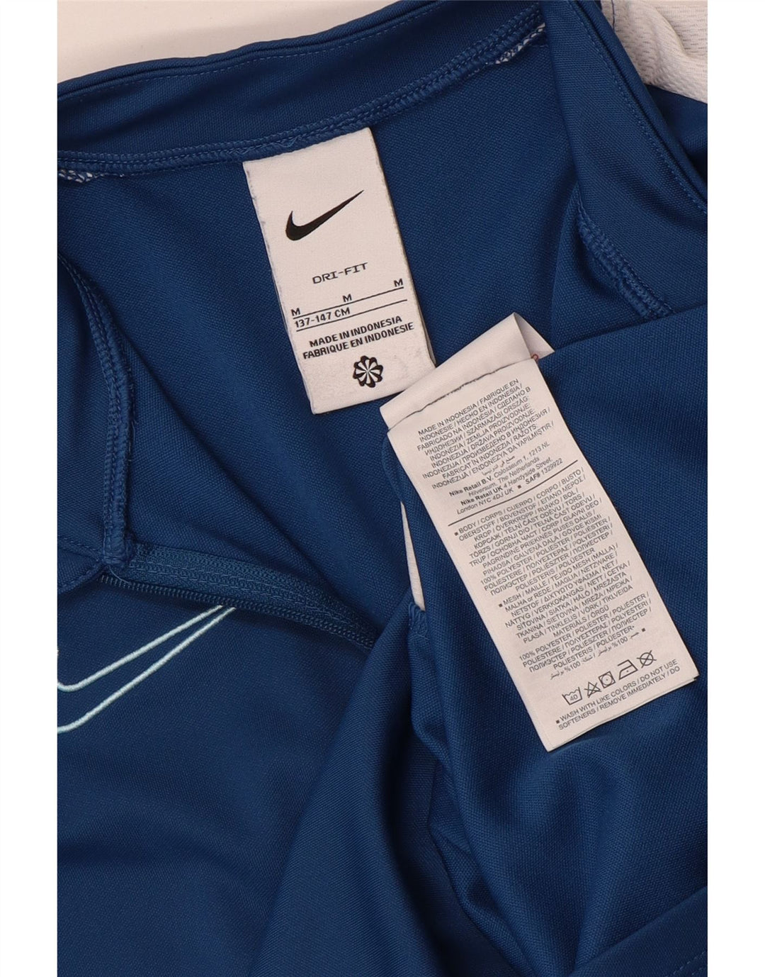 Top della tuta pullover Nike da ragazzo Dri Fit 10-11 anni blu medio