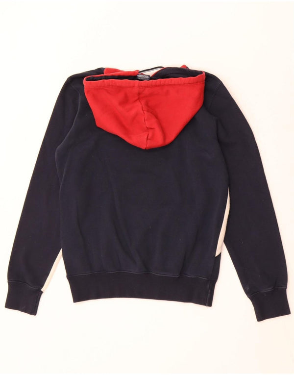 Champion Mens Hoodie Jumper Small Navy Blue Colourblock Cotton