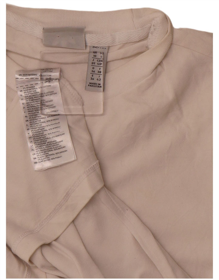 T-shirt grafica da donna ADIDAS Top UK 10 piccola in cotone bianco