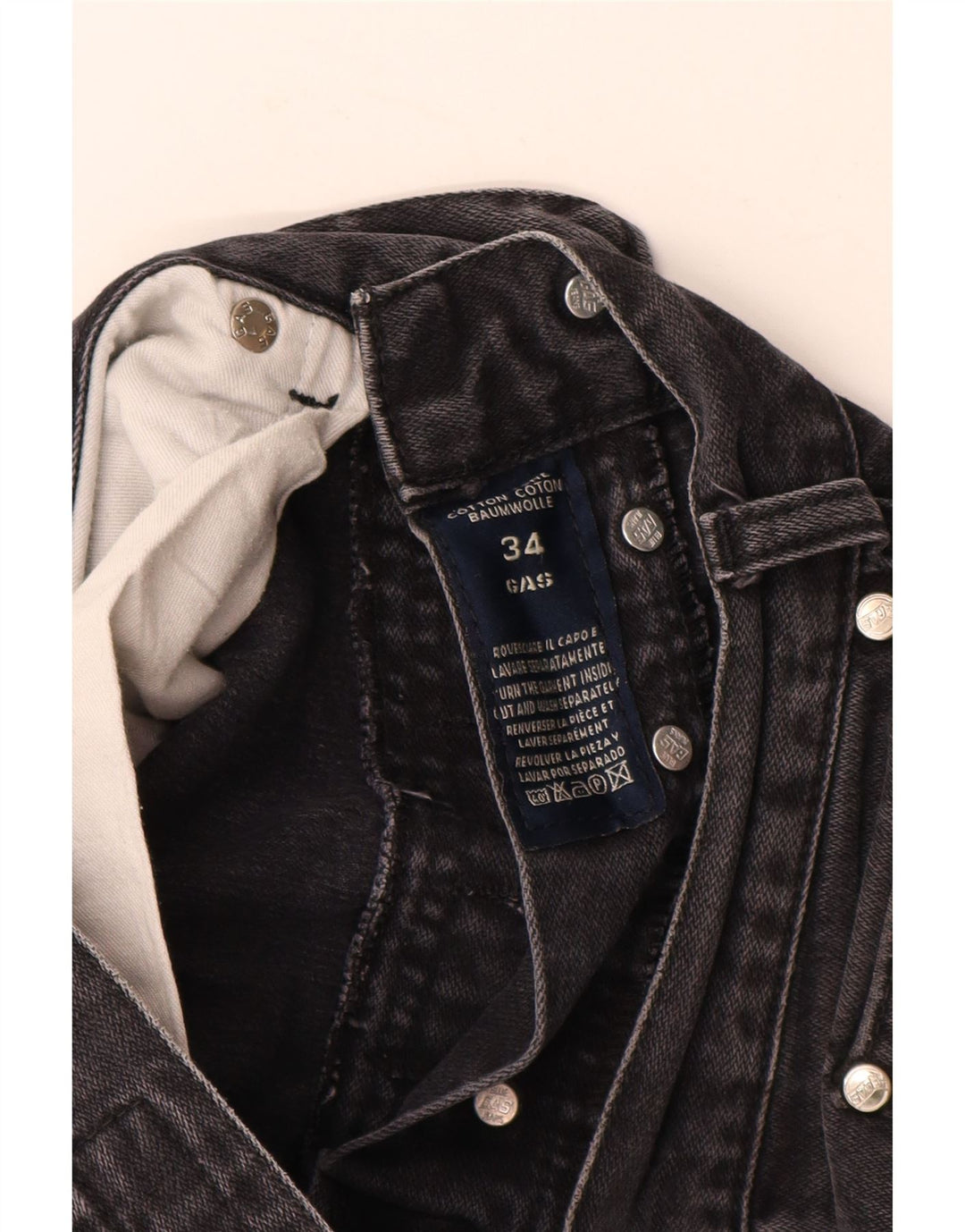 Jeans dritti Dakota da uomo GAS W34 L32 cotone nero