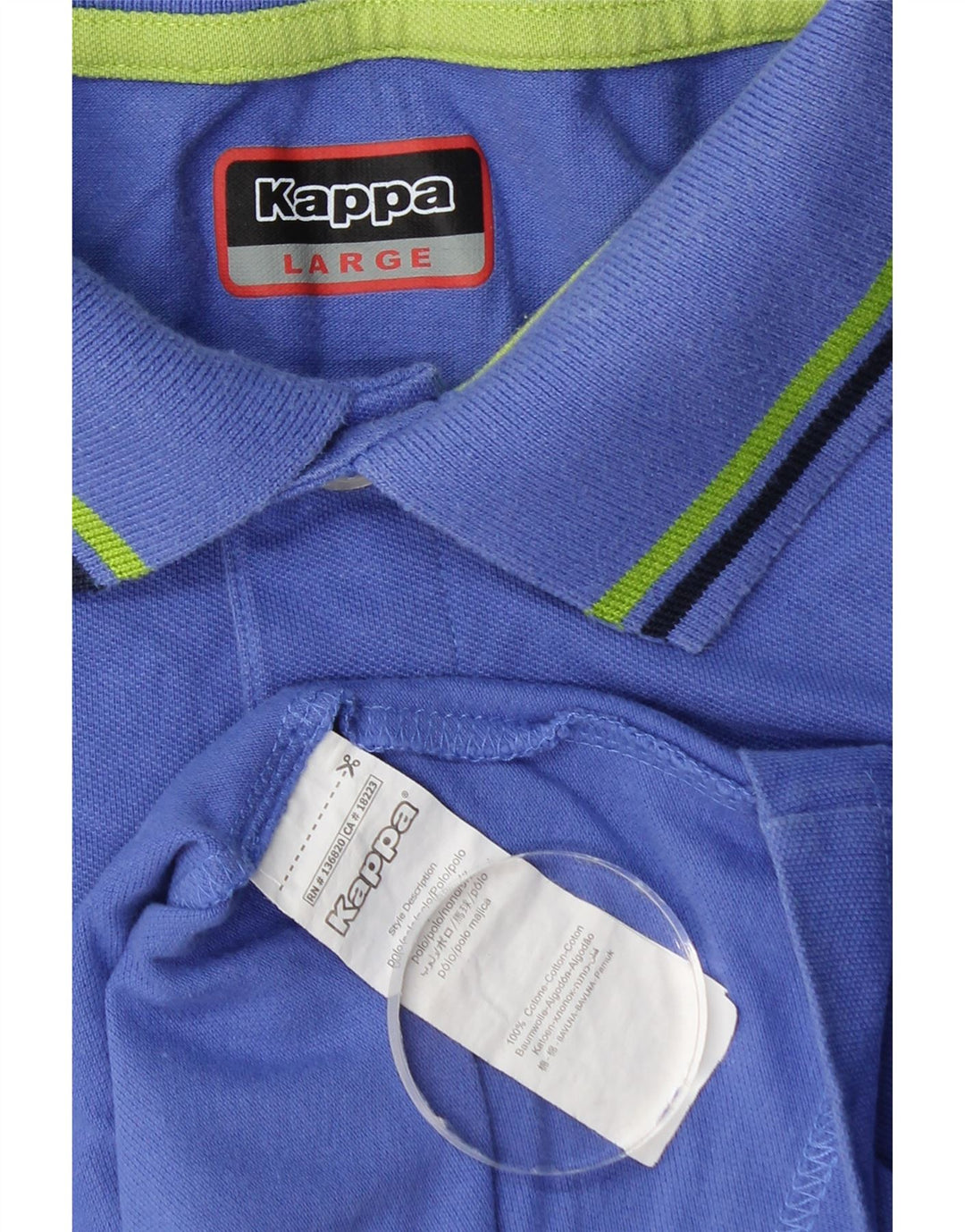 Polo Kappa Uomo Large Blu In Cotone