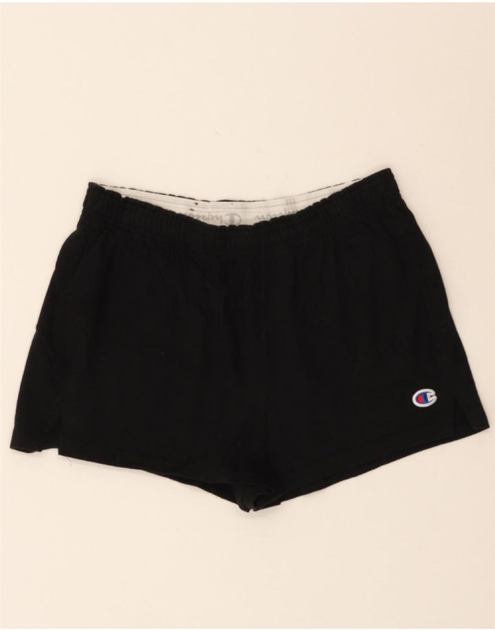 CHAMPION Womens Sport Shorts UK 12 Medium Black Cotton Vintage Champion and Second-Hand Champion from Messina Hembry 