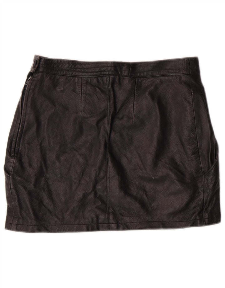 Gonna in pelle a vita alta da donna EMBASSY IT 46 Large W26 in pelle nera