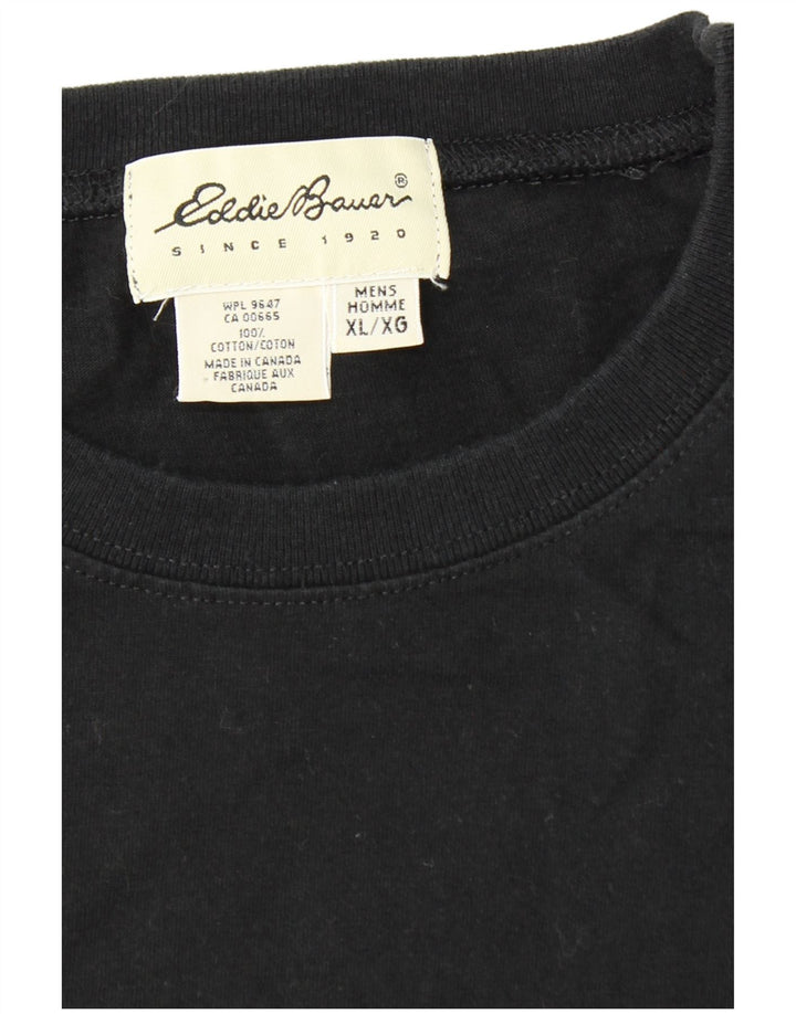 T-shirt da uomo EDDIE BAUER Top XL in cotone nero