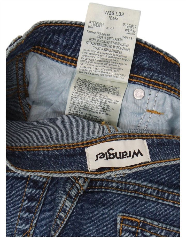 Jeans dritti da uomo Wrangler Texas W36 L32 cotone blu