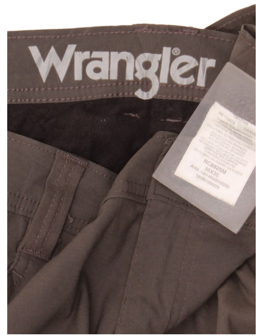 Pantaloni cargo dritti da uomo Wrangler W36 L30 nylon grigio