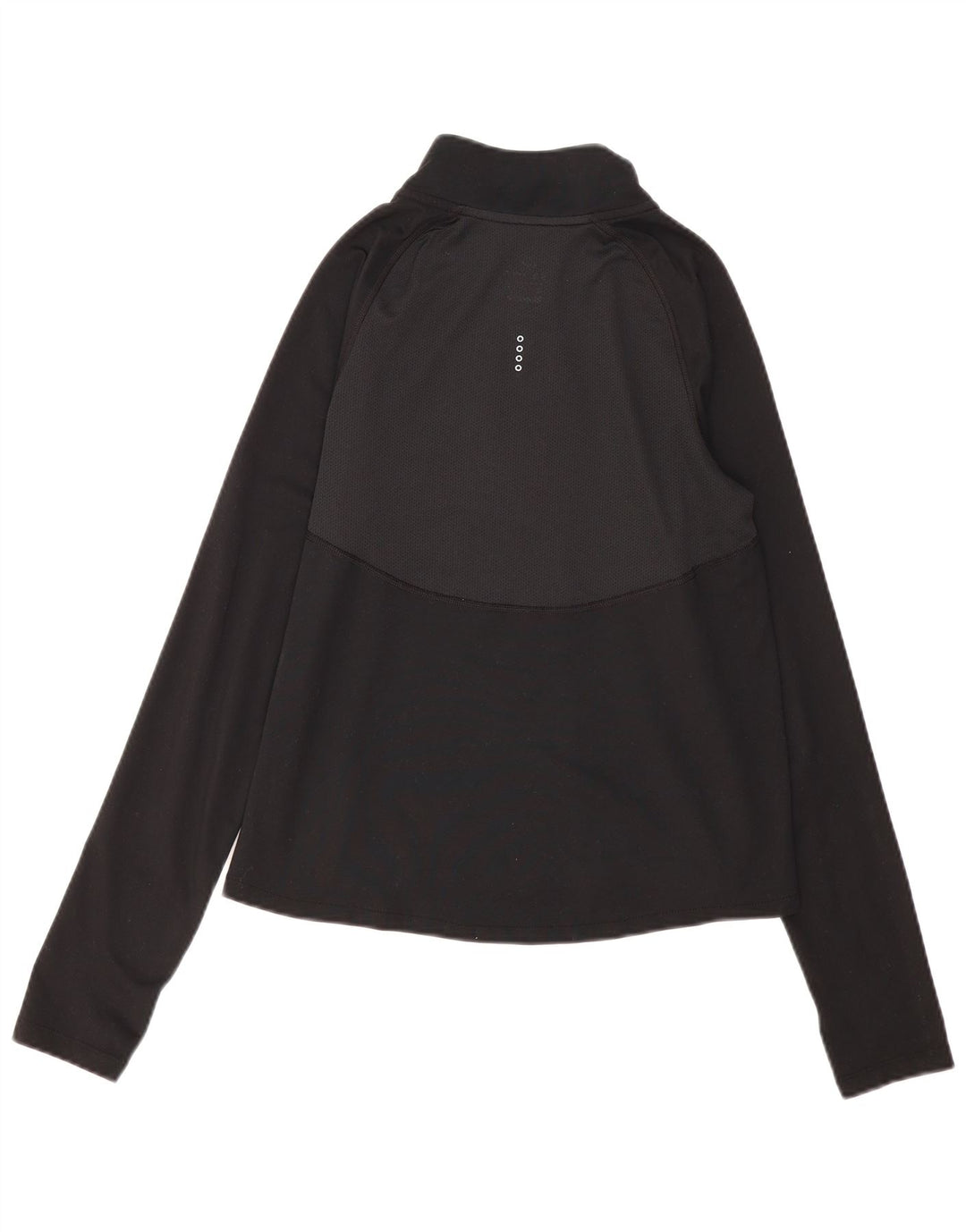 Top della tuta da ginnastica Nike Dri Fit con collo e zip da donna, UK 10, piccola, nera