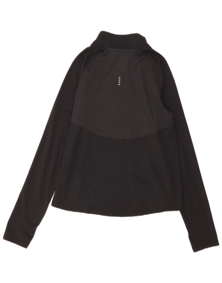 Top della tuta da ginnastica Nike Dri Fit con collo e zip da donna, UK 10, piccola, nera