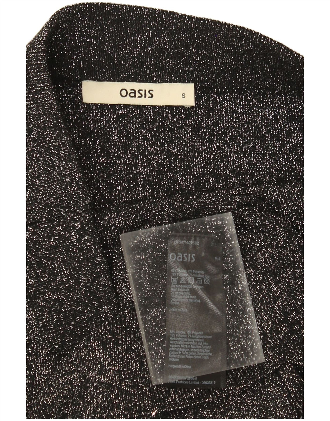 Gonna dritta in maglia da donna Oasis piccola W26 viscosa chiazzata nera