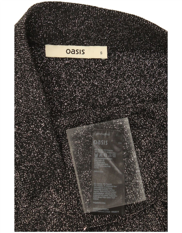 Gonna dritta in maglia da donna Oasis piccola W26 viscosa chiazzata nera