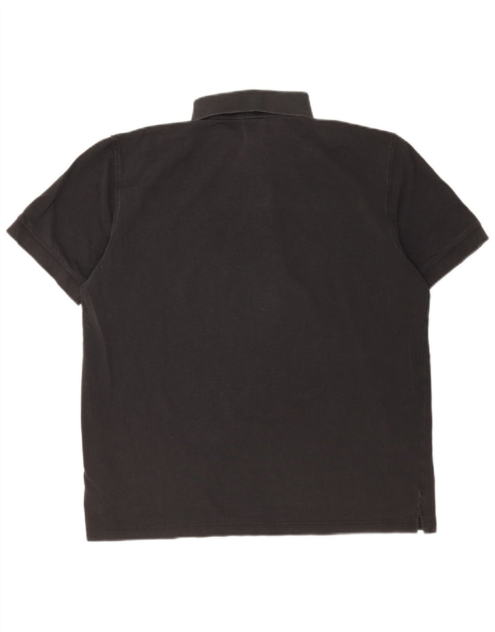 Polo da uomo Hugo Boss grande in cotone nero