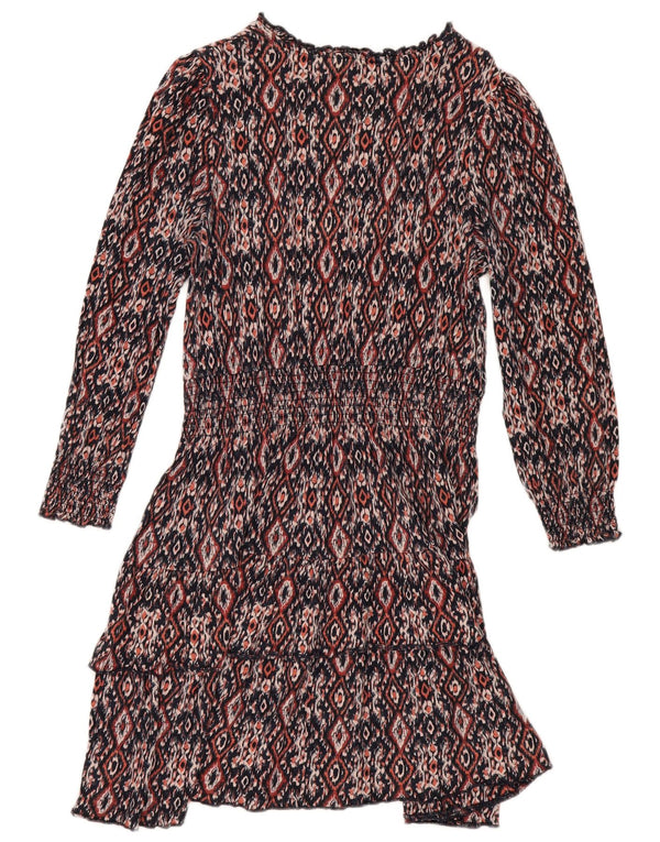 Abito impero da donna Fat Face UK 14 Grande cotone Ikat bordeaux