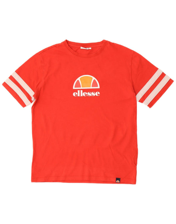 T-shirt grafica da uomo Ellesse Top piccola in cotone rosso