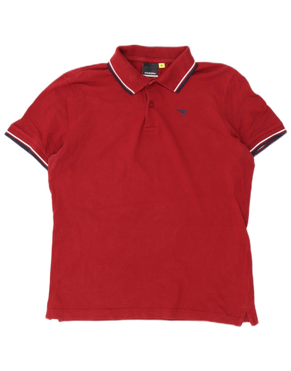 Polo Uomo Diadora Cotone Rigato Medio Bordeaux