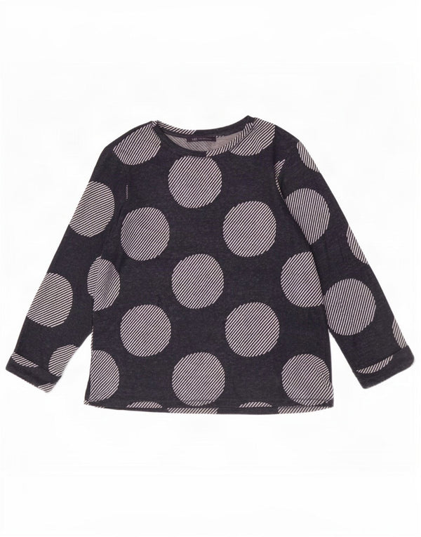 Marks & Spencer Top da donna manica 3/4 UK 12 medio blu navy geometrico