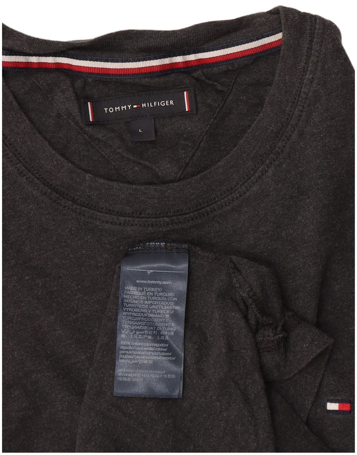 TOMMY HILFIGER T-shirt da uomo Top Large in cotone grigio