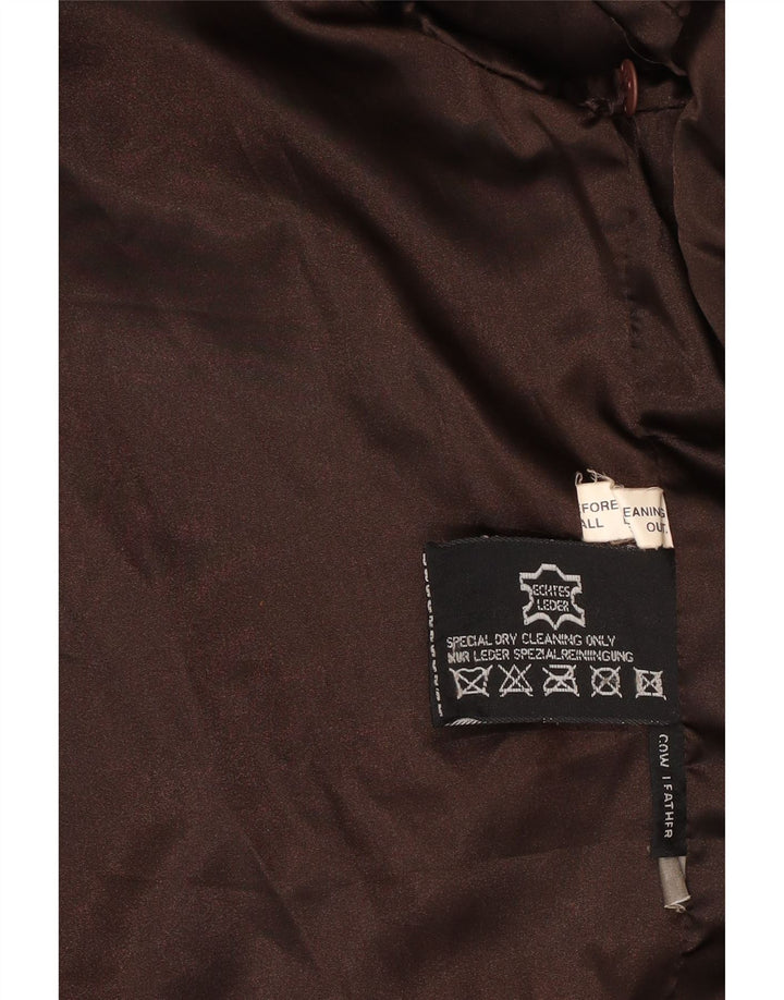 Giacca in pelle da uomo VINTAGE UK 40 grande in pelle marrone