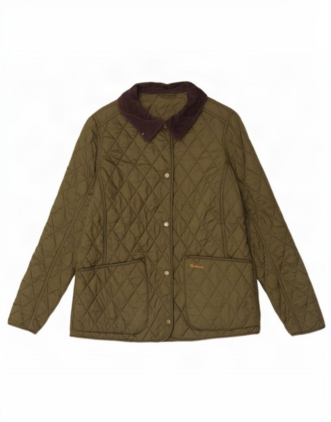 Giacca trapuntata da donna Barbour UK 14 Large Khaki Colourblock in poliammide
