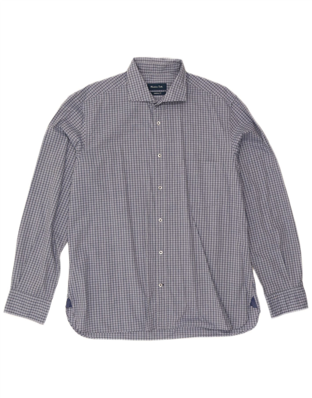 Camicia casual da uomo Massimo Dutti XL in cotone a quadri blu