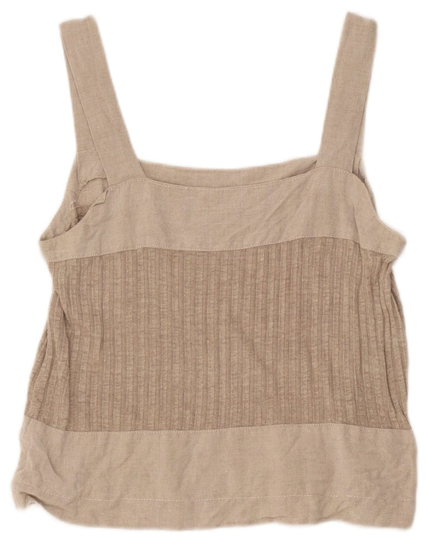 Canottiera corta vintage da donna UK 8 piccola color grigio