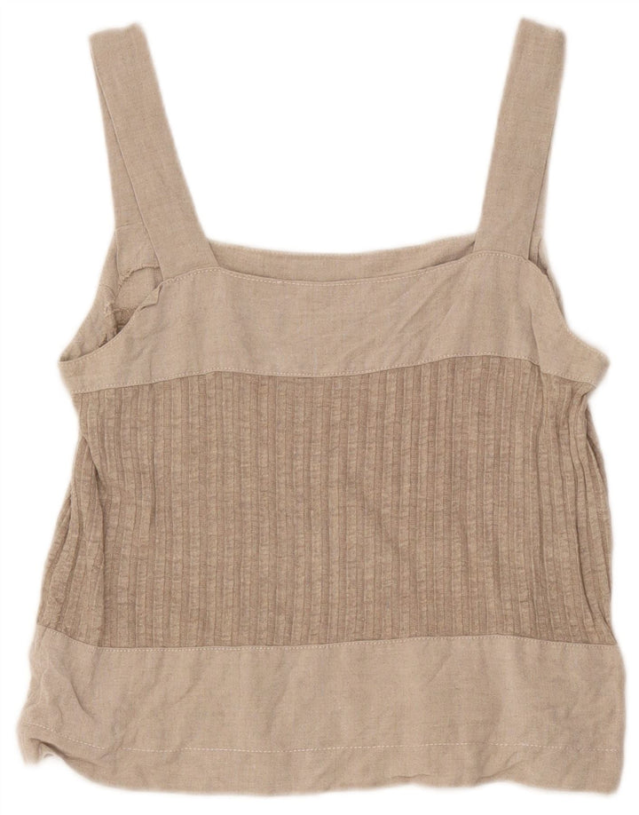 Canottiera corta vintage da donna UK 8 piccola color grigio