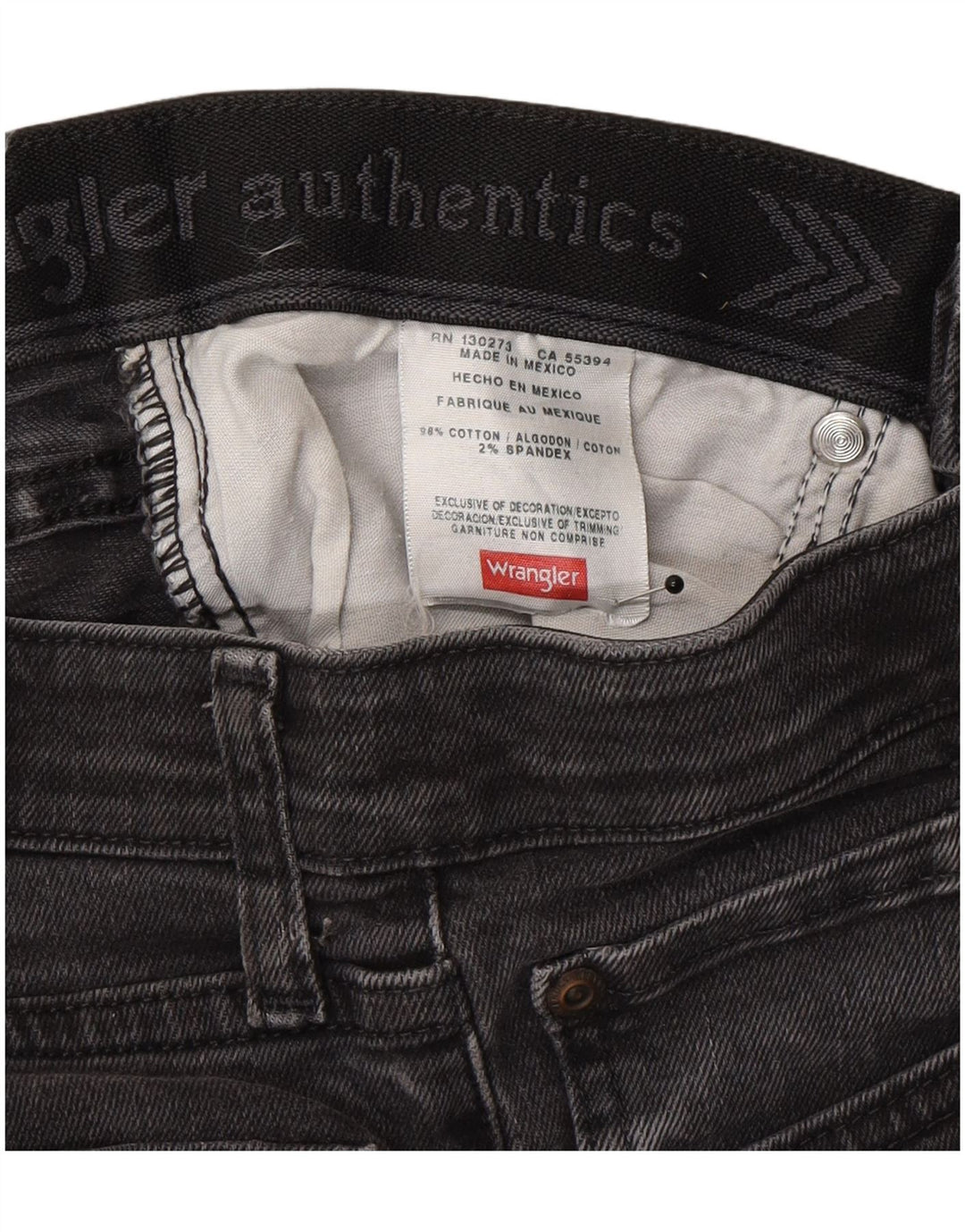 Jeans dritti da uomo Wrangler W28 L30 cotone grigio