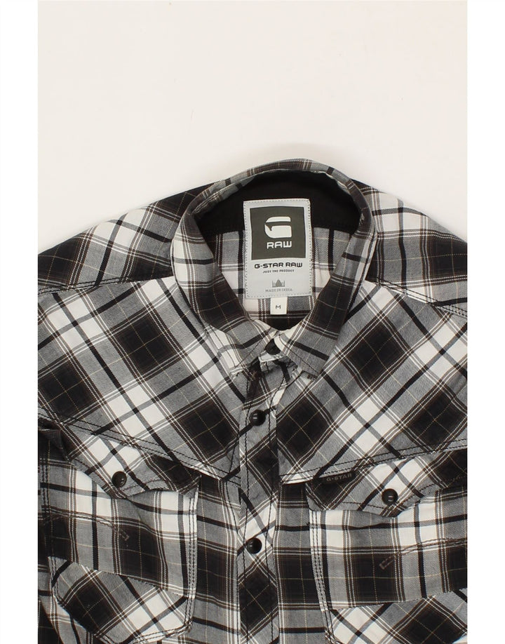 G-STAR Boys Flannel Shirt 15-16 Years Medium Black Check Cotton Vintage G-Star and Second-Hand G-Star from Messina Hembry 