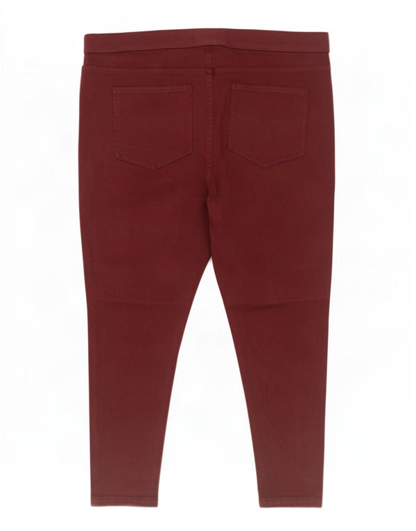 Jeans Jeggings da donna Marks & Spencer Cozy Crop UK 20 2XL W38 L26 Borgogna