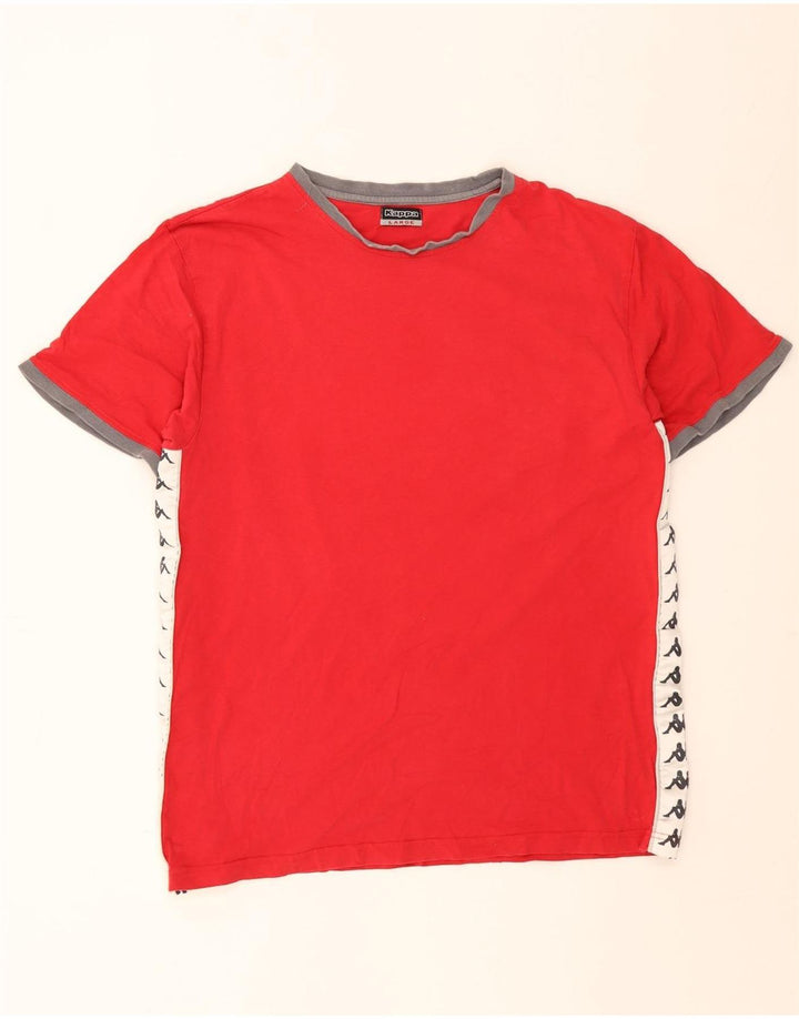 T-shirt grafica da uomo Kappa Top Large rosso color block