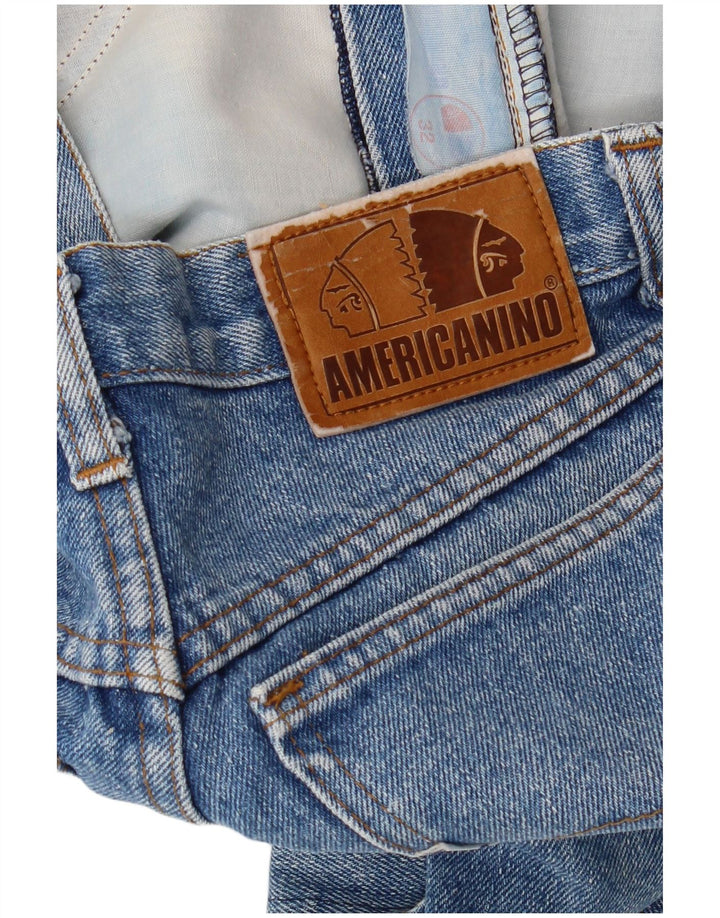 AMERICANINO Pantaloncini di jeans a vita alta da donna W32 Large Blu