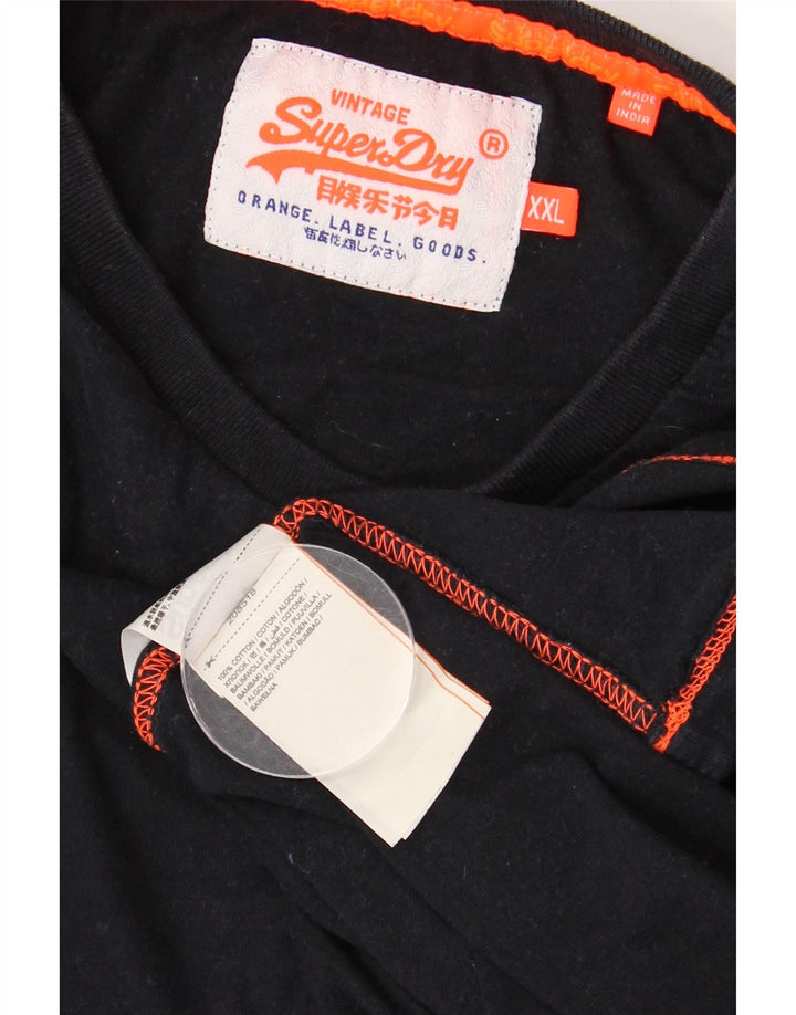 T-shirt da uomo SUPERDRY Top 2XL cotone nero