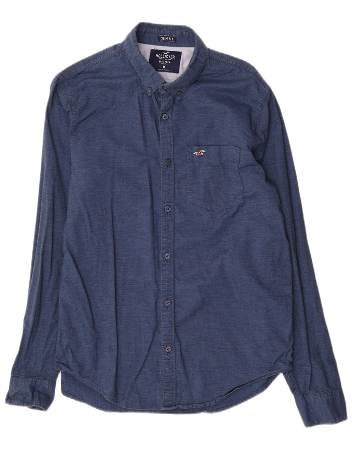 Camicia Hollister da uomo slim fit in cotone blu navy medio